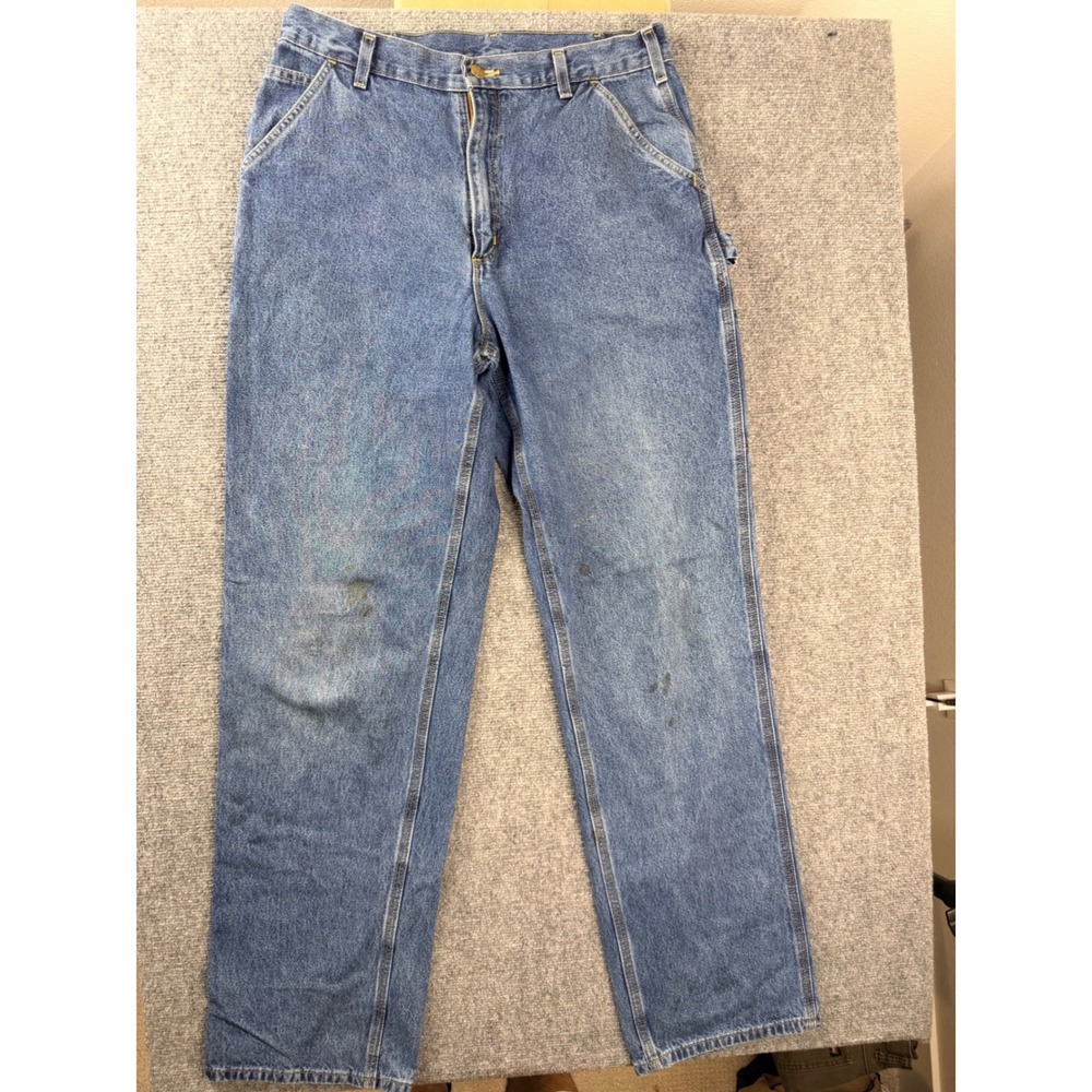 Carhartt B13-DPS Loose Original Fit Carpenter Jeans Mens 34x36 Blue Denim Work